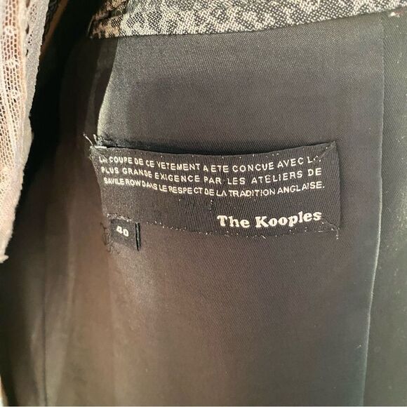 The Kooples Grey Leopard Print Tuxedo Blazer - Picture 10 of 13